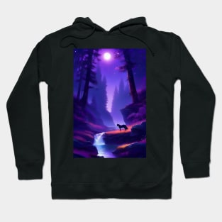 Fantasy purple landscape Hoodie